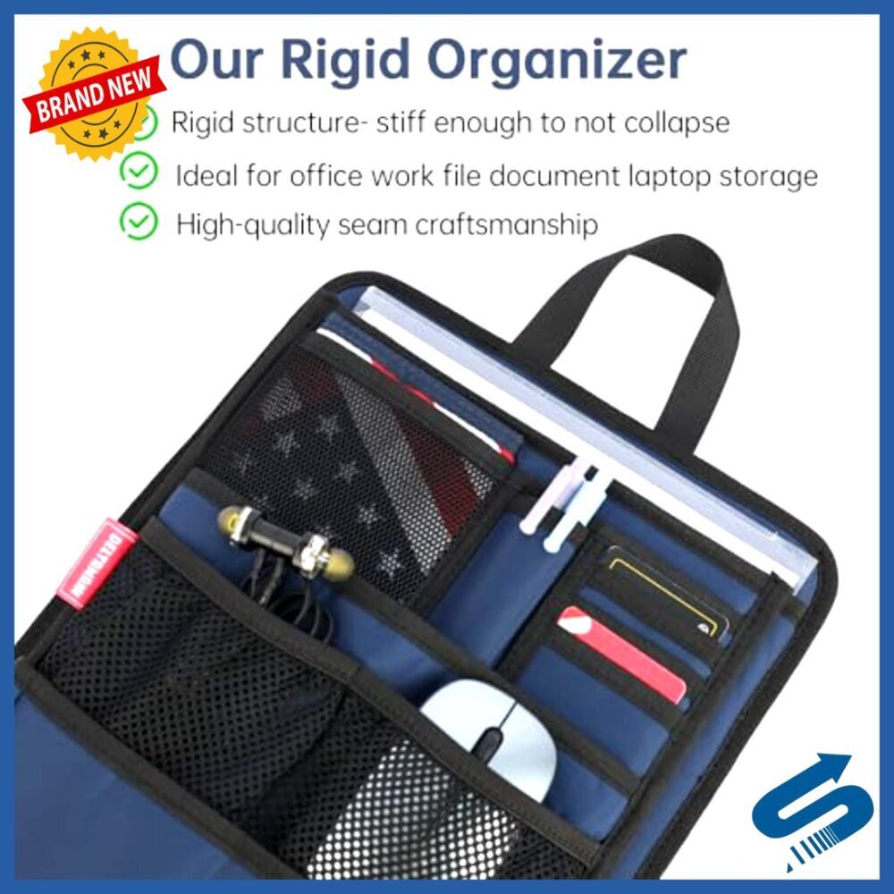 Slim Backpack Organizer Insert Rugged Nylon 13 Pockets Padded Laptop Business - Picture 2 of 6